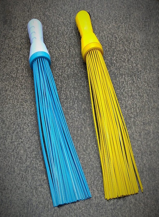 Vemlons 20 inch Floor Cleaning and Bathroom Floor Cleaning Wet/Dry Brooms/This Stick Broom/Jadu for Home and Bathroom(Plastic kharata) Plastic Broom Stick 60 Above Set of 2 Piece - Image 1